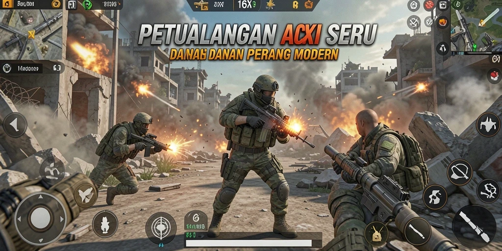 Tampilan gameplay seru di <strong>116X</strong> dengan aksi tembak-menembak yang mendebarkan.