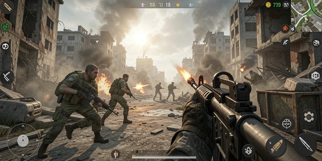 Tampilan gameplay TPS dalam <strong>2739</strong> yang intens dan mendebarkan.