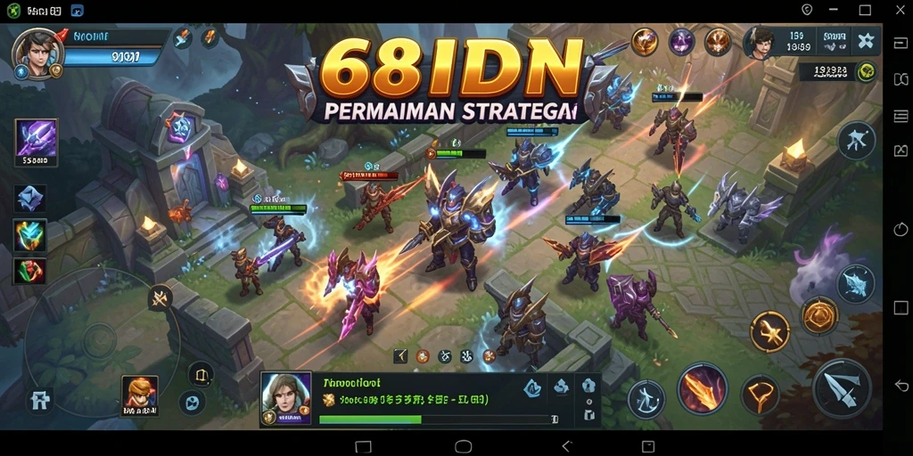Tampilan gameplay yang strategis dan mendebarkan di 68IDN.