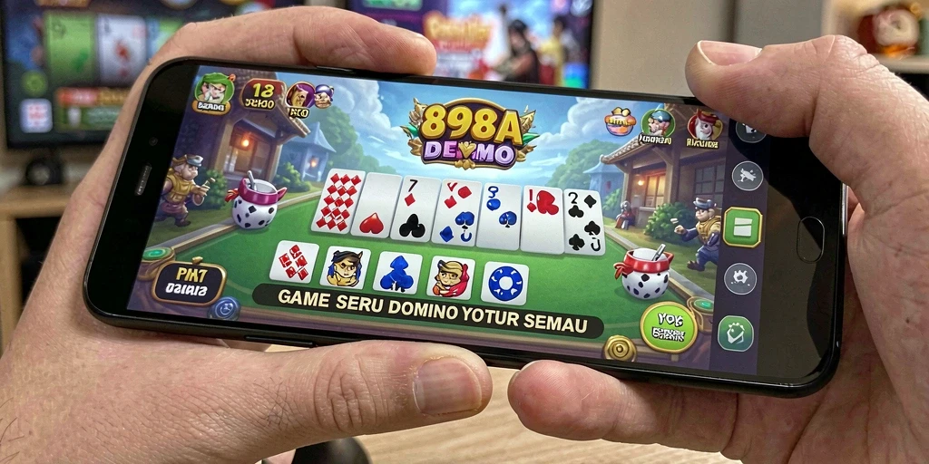 Tampilan gameplay Domino yang seru dan interaktif dalam 898A.