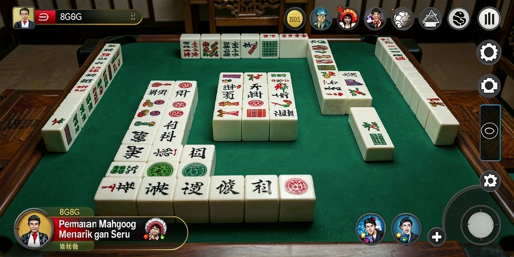 Tampilan gameplay seru Mahjong di 8G8G yang menantang.