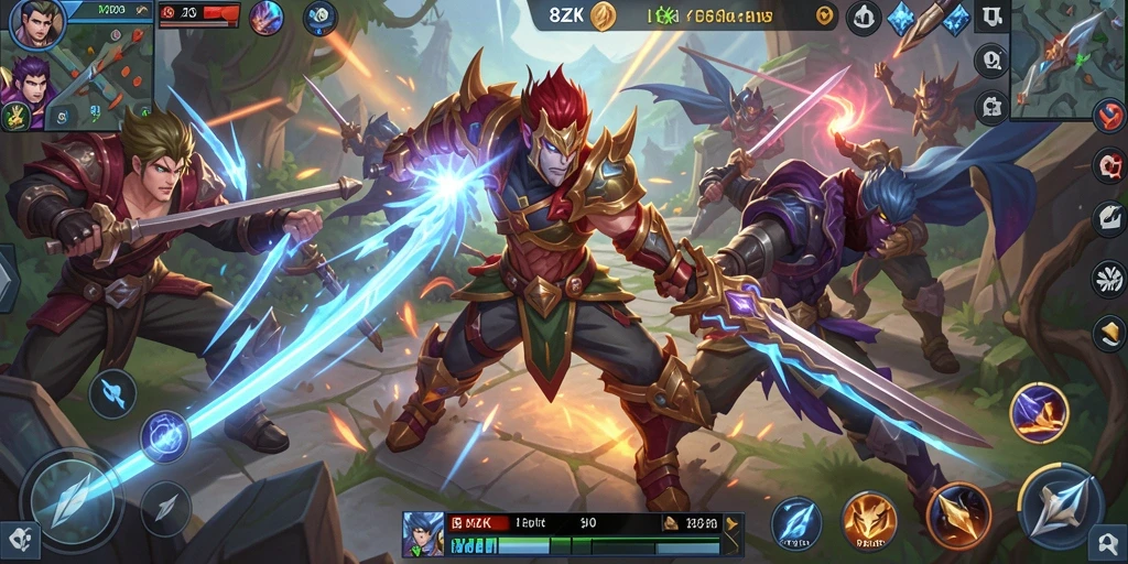Gameplay 8ZK yang intens dengan pertarungan seru.