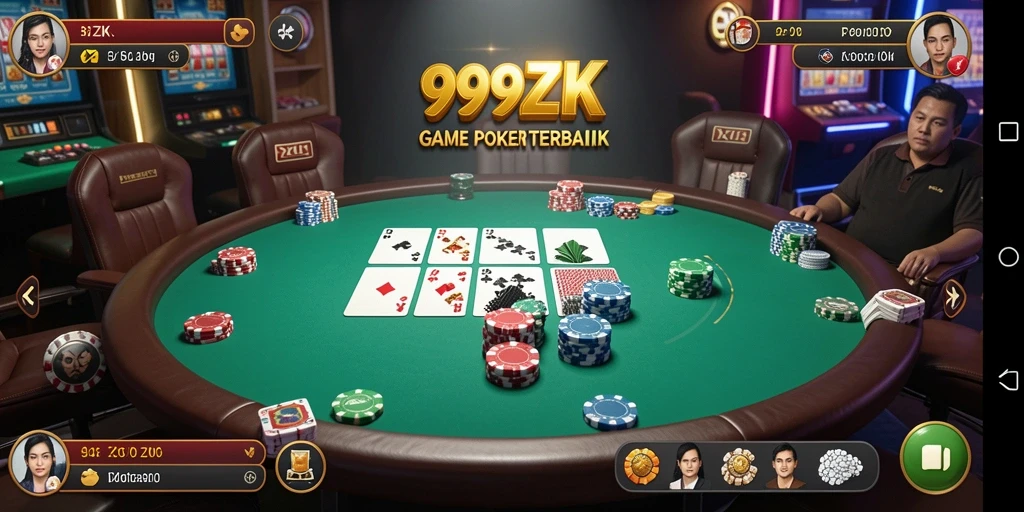 Tampilan menarik gameplay Poker di 999ZK.