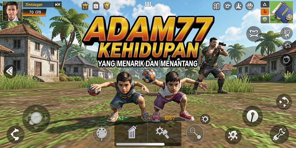 Screenshot menunjukkan gameplay menarik dari ADAM77 dengan scene simulasi kehidupan.
