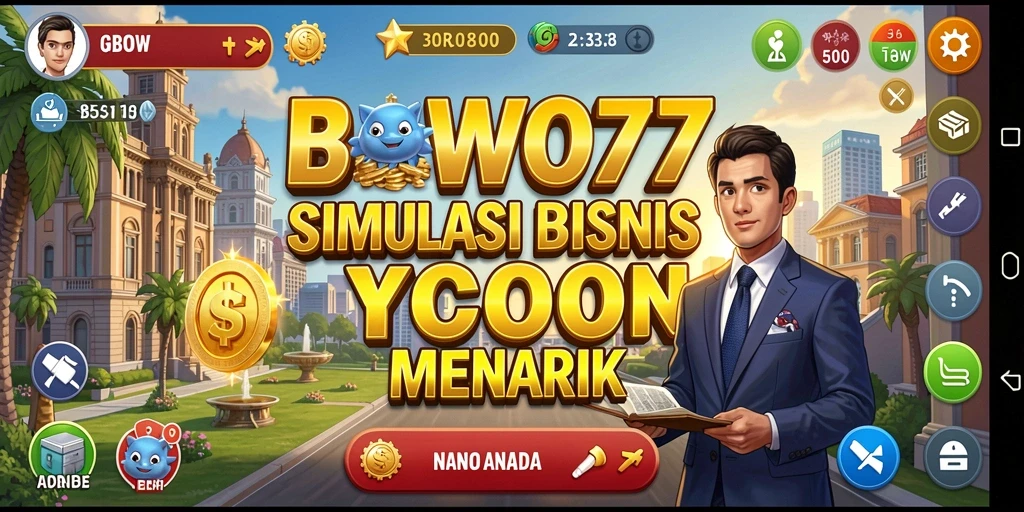 Tampilan menarik dari gameplay BOWO77 yang menghadirkan simulasi bisnis.