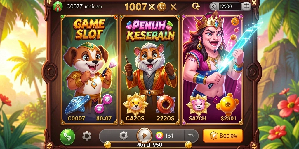 Tampilan menarik dari gameplay C0077 yang penuh warna.