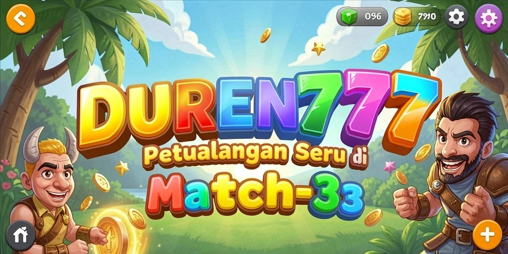 Tangkapan layar permainan DUREN777 menampilkan aksi mencocokkan buah-buahan.
