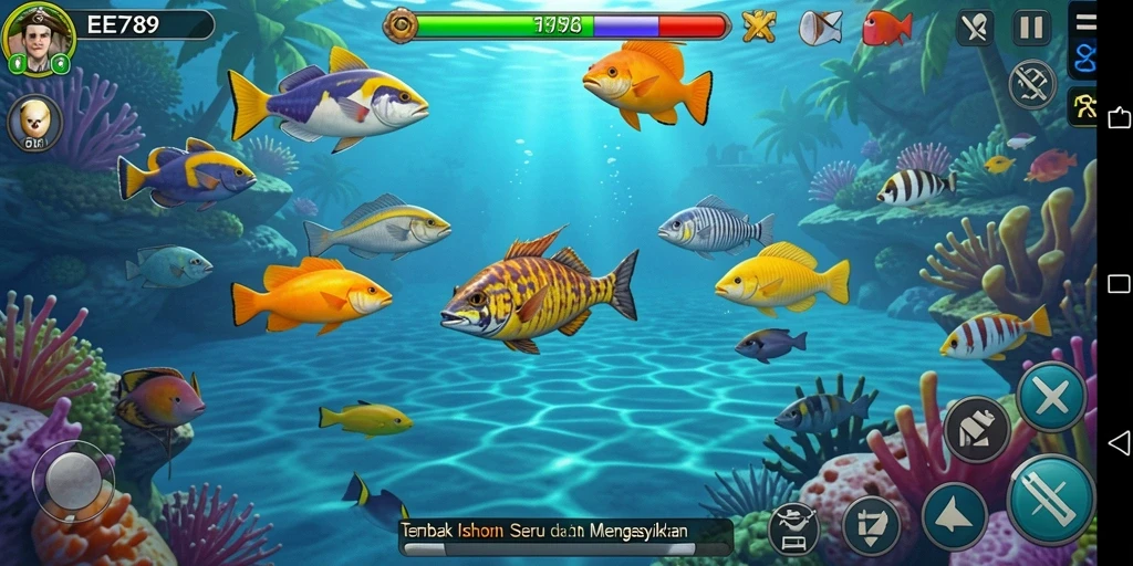 Tampilan seru gameplay Tembak Ikan EE789 yang mendebarkan.