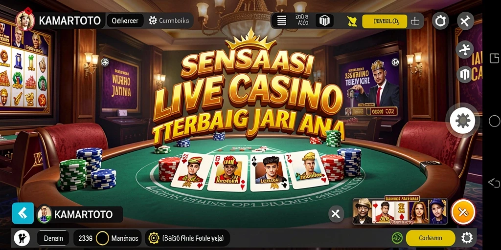 Gambaran menarik gameplay Live Casino di KAMARTOTO dengan dealer langsung.