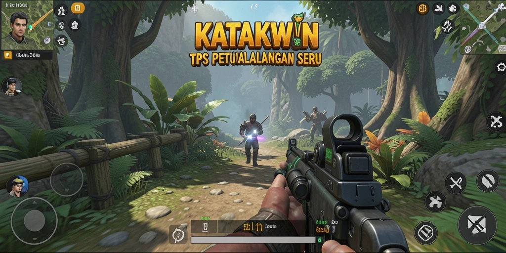 Tampilan gameplay KATAKWIN yang seru dan penuh aksi.