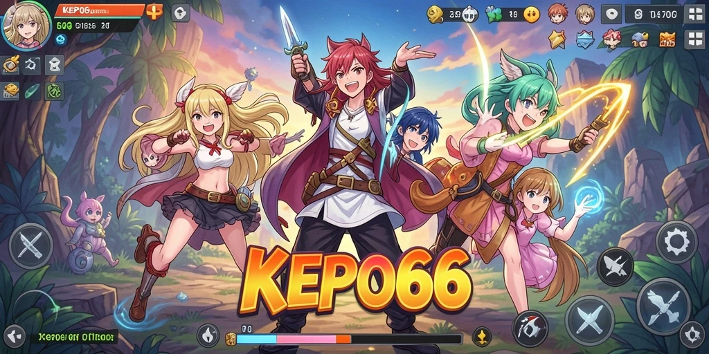 Tampilan seru dari gameplay KEPO66 yang penuh dengan aksi Anime.