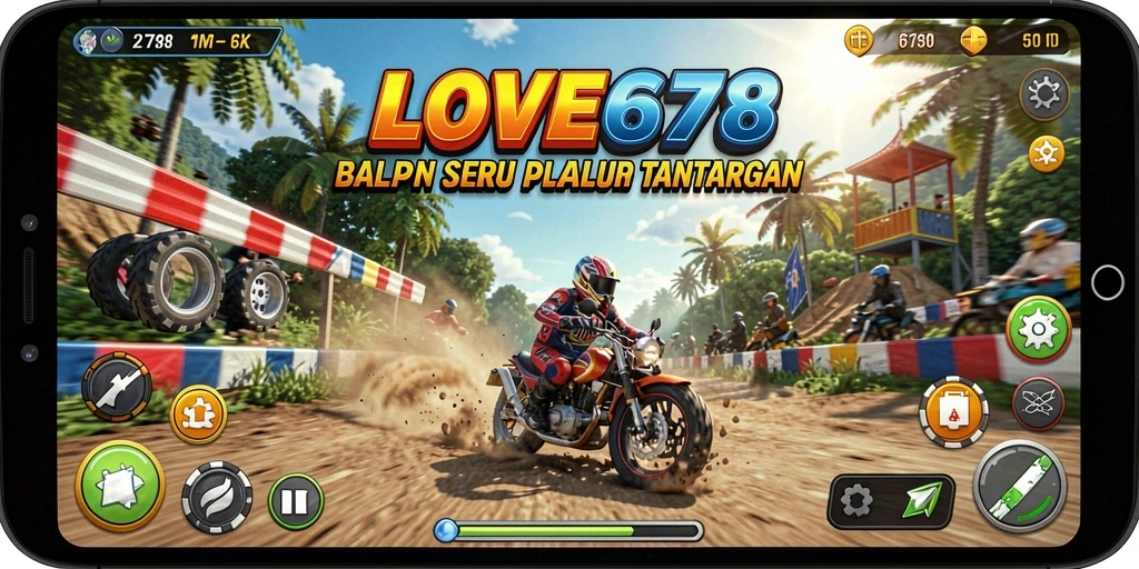 Gameplay Racing seru di LOVE678 dengan grafik mencolok.