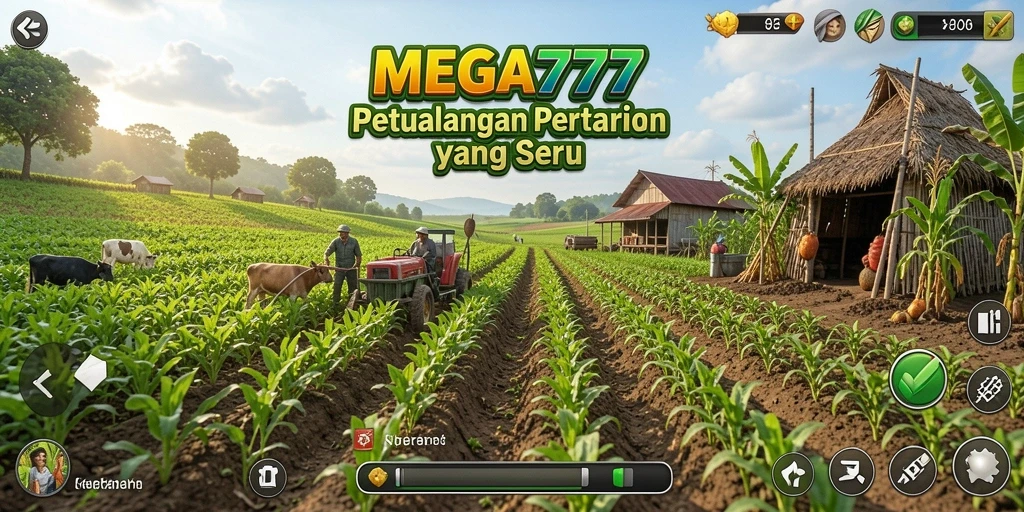 Tampilan gameplay pertanian dan peternakan yang menarik di MEGA777.