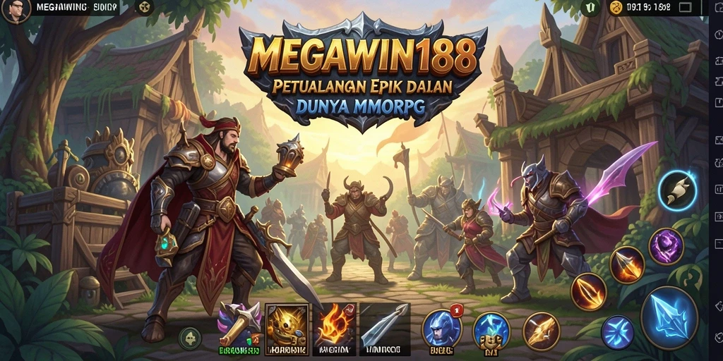 Screenshot gameplay MEGAWIN188 menampilkan aksi seru dalam pertarungan MMORPG.