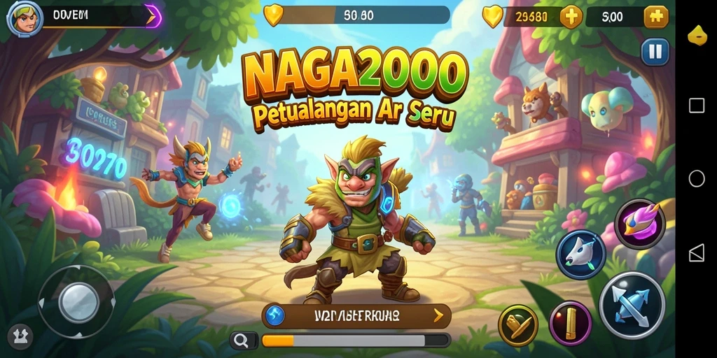 Screenshot menampilkan aksi seru dalam gameplay Arcade NAGA2000.