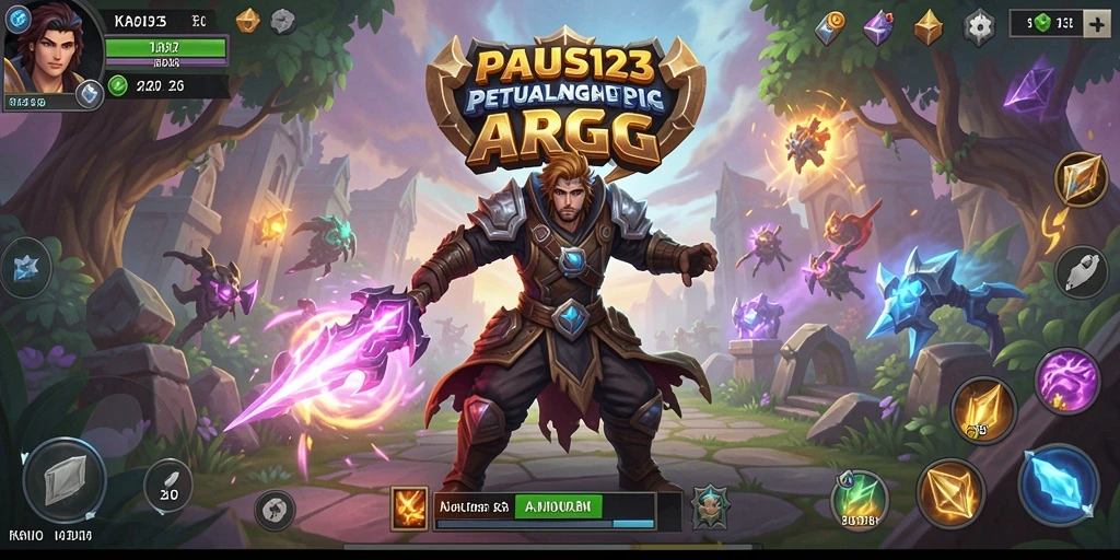 Screenshot utama PAUS123 menampilkan pertarungan seru dalam gameplay ARPG.