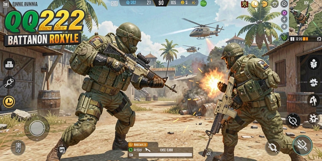 Gameplay seru dalam pertarungan Battle Royale di QQ222.