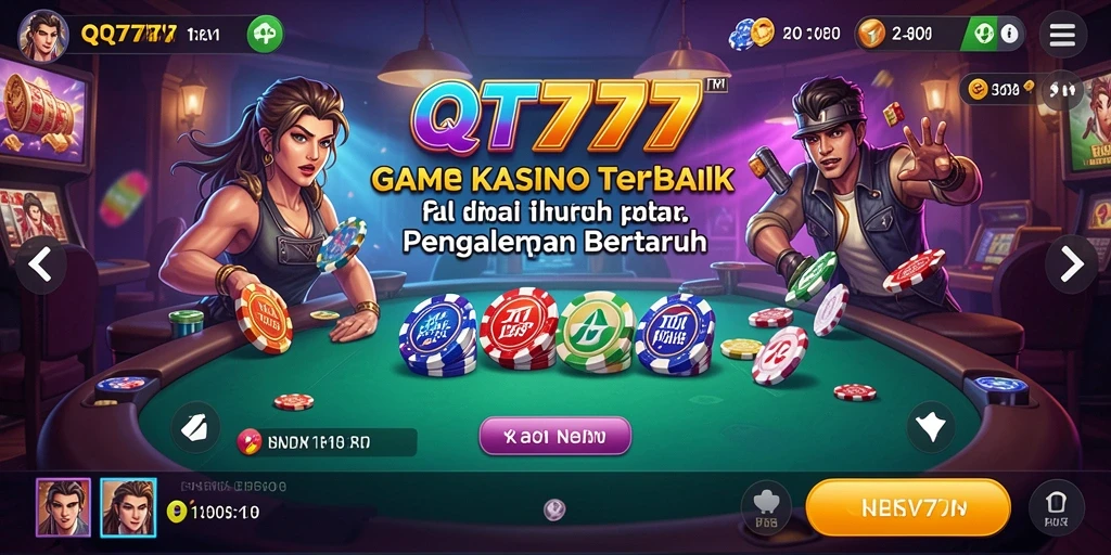 Tampilan gameplay QT777 yang mendebarkan di dunia Kasino.