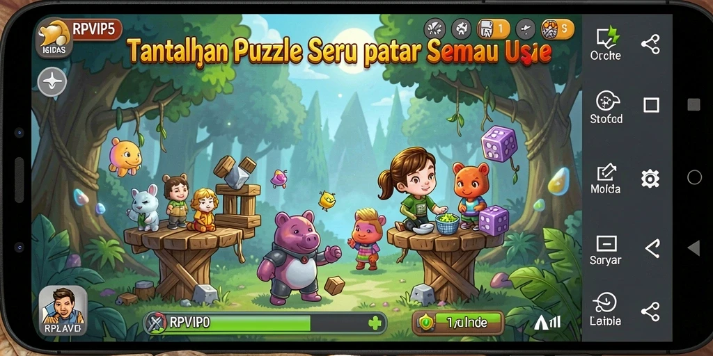 Tampilan gameplay RPVIP5 menunjukkan tantangan Puzzle yang menarik.