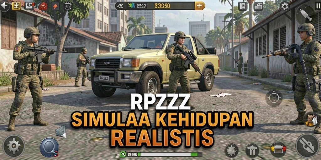 Tangkapan layar utama RPZZZ menampilkan gameplay simulasi yang mendalam.
