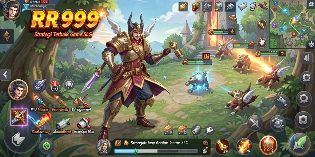 Tampilan menarik dari gameplay strategis RR999 yang seru.