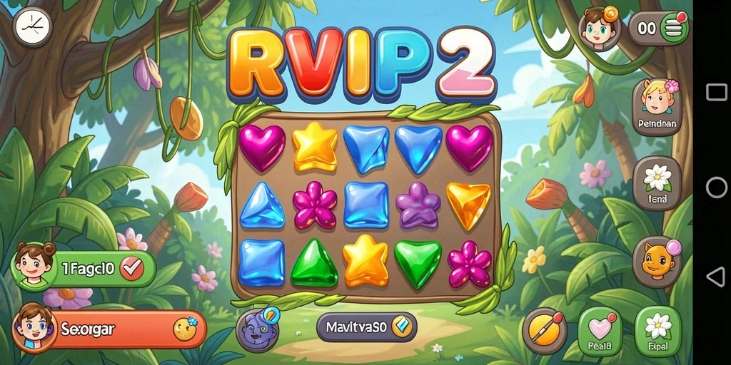 Screenshot menampilkan gameplay seru dari RVIP2 yang penuh warna.