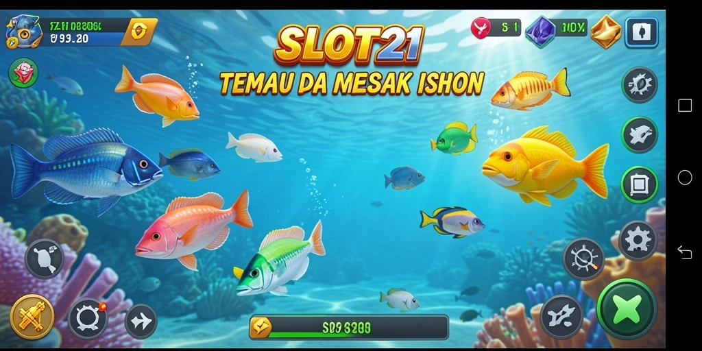 Tampilan gameplay SLOT21 yang penuh aksi Tembak Ikan.