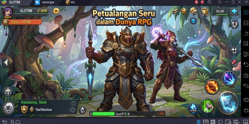 Tangkapan layar dari gameplay SLOT88 yang menampilkan petualangan seru di dunia RPG.