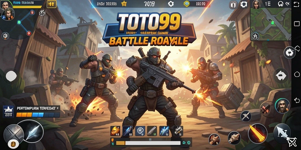 Gameplay mendebarkan TOTO99 dalam pertempuran Battle Royale.